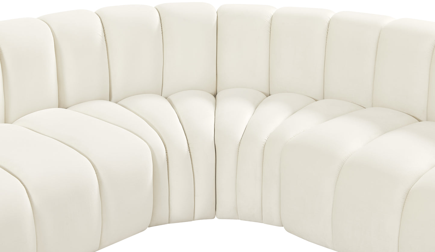 zara cream velvet modular sofa s7a