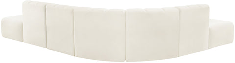 Briar Cream 172 Velvet Upholstered Modular Sectional, 7-Piece