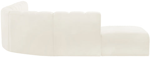 Briar Cream 172 Velvet Upholstered Modular Sectional, 7-Piece