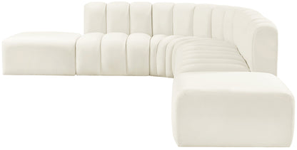 Zara Cream Velvet Modular Sofa S7A