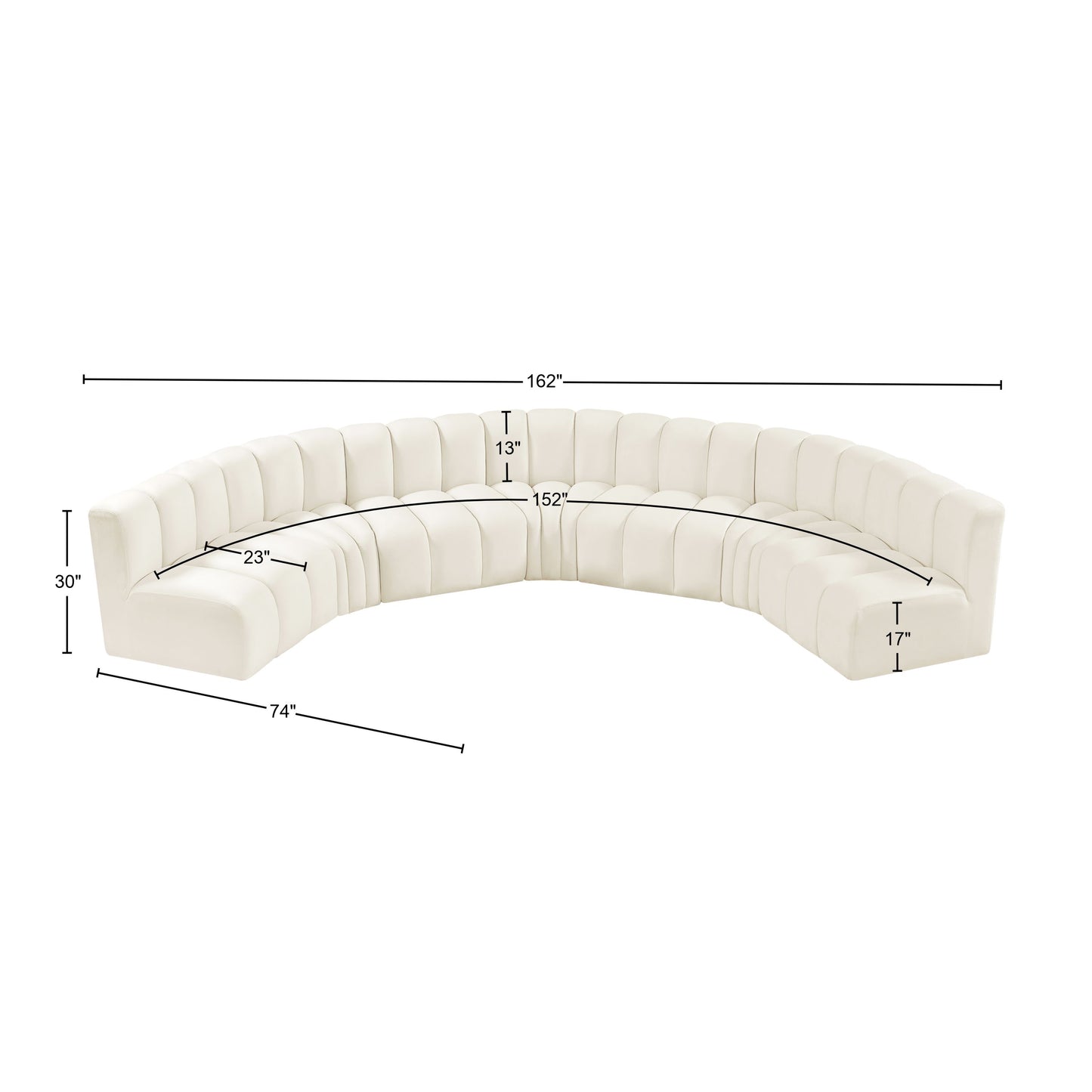 zara cream velvet modular sofa s7b