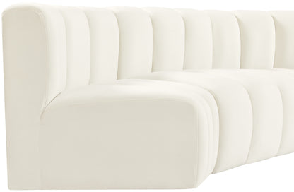 Zara Cream Velvet Modular Sofa S7B