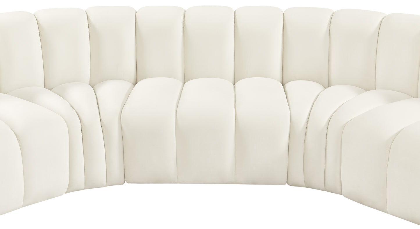 zara cream velvet modular sofa s7b