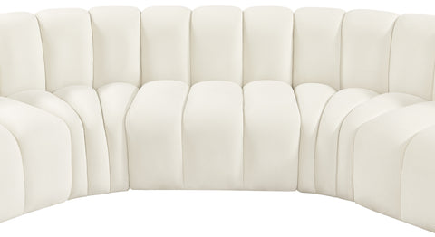 Briar Cream 162 Velvet Upholstered Modular Sectional, 7-Piece