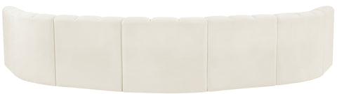 Briar Cream 162 Velvet Upholstered Modular Sectional, 7-Piece