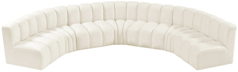 Briar Cream 162 Velvet Upholstered Modular Sectional, 7-Piece