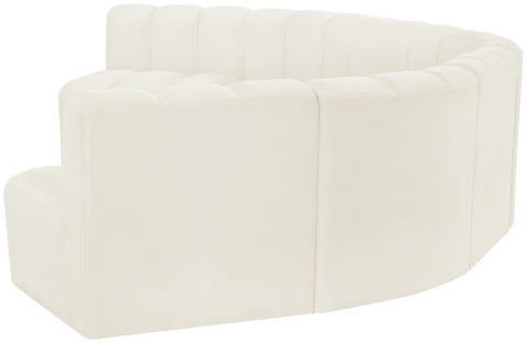Briar Cream 162 Velvet Upholstered Modular Sectional, 7-Piece
