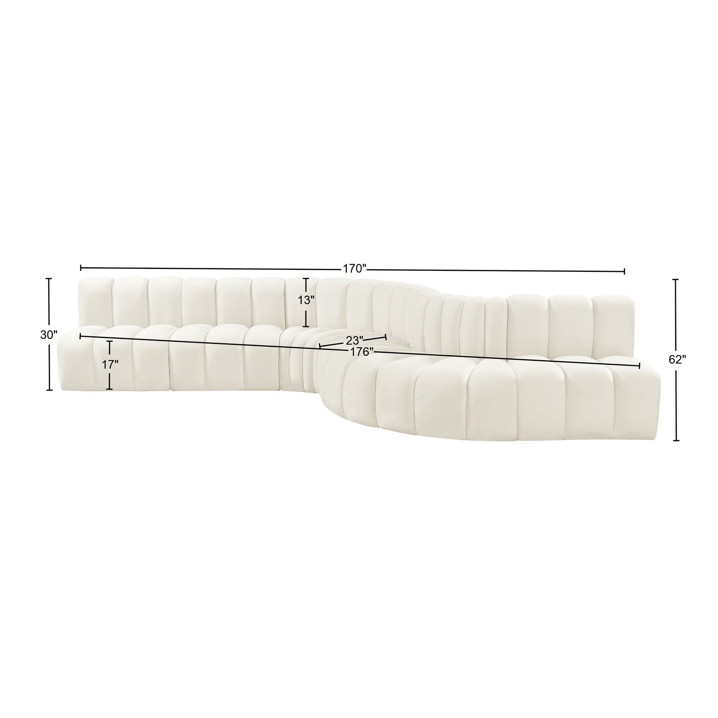 zara cream velvet modular sofa s7c