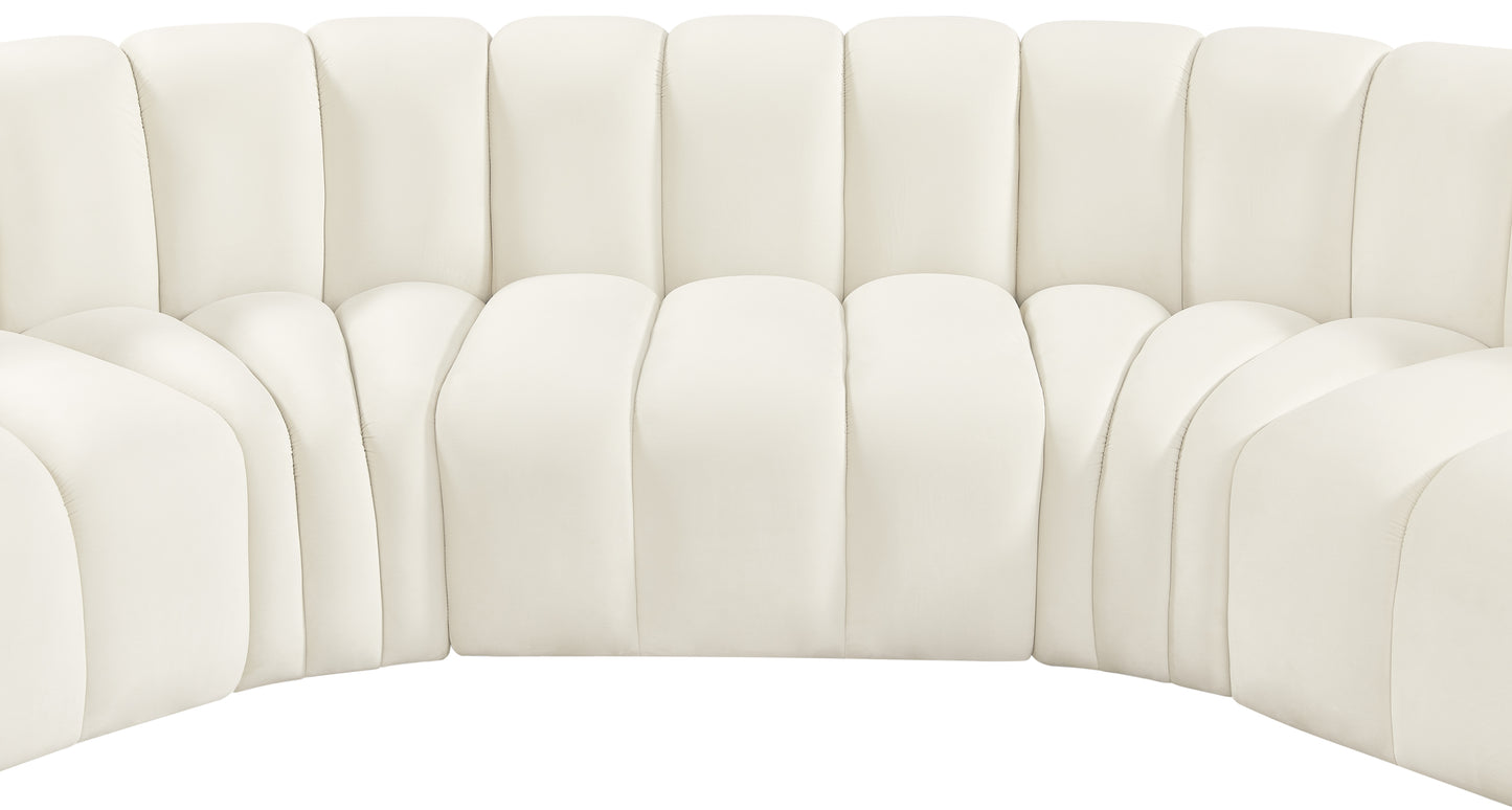 zara cream velvet modular sofa s7c