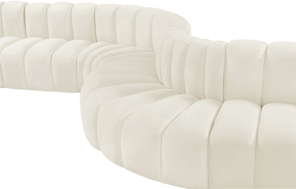 Zara Cream Velvet Modular Sofa S7C