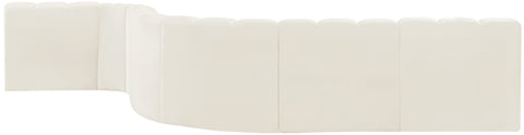 Briar Cream 170 Velvet Upholstered Modular Sectional, 7-Piece