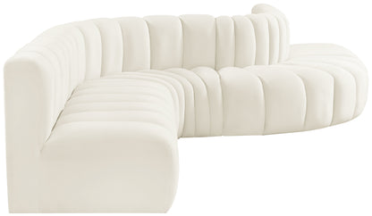 Zara Cream Velvet Modular Sofa S7C