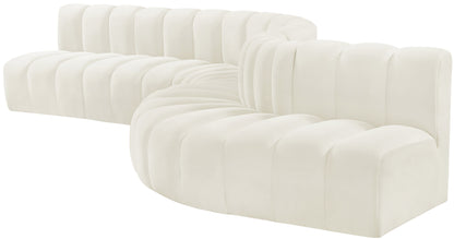 Zara Cream Velvet Modular Sofa S7C