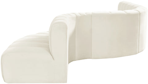 Briar Cream 170 Velvet Upholstered Modular Sectional, 7-Piece