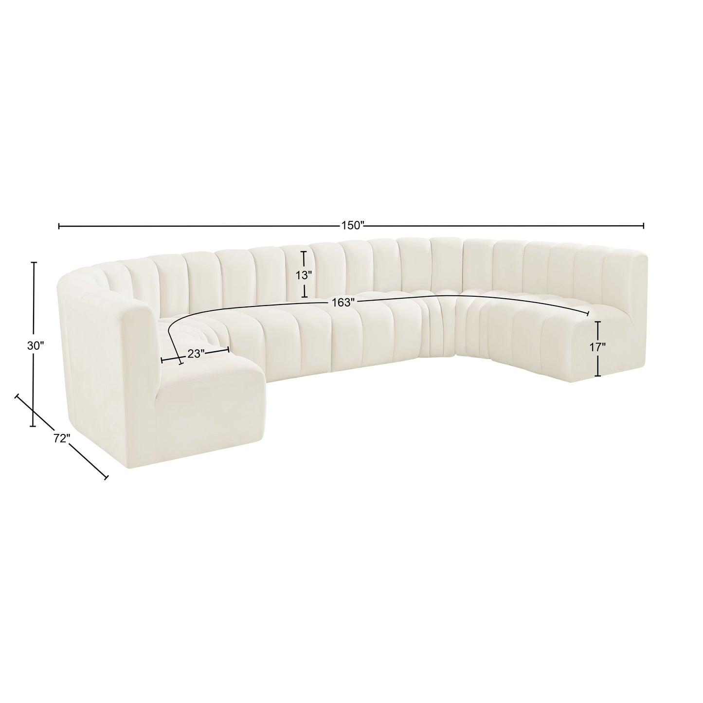 zara cream velvet modular sofa s8a