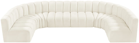 Briar Cream 150 Velvet Upholstered Modular Sectional, 8-Piece
