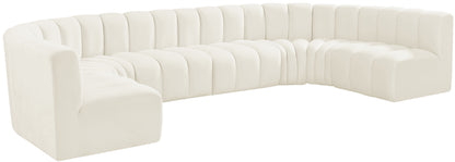 Zara Cream Velvet Modular Sofa S8A