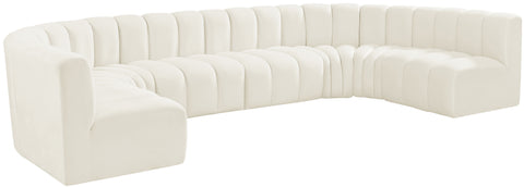 Briar Cream 150 Velvet Upholstered Modular Sectional, 8-Piece