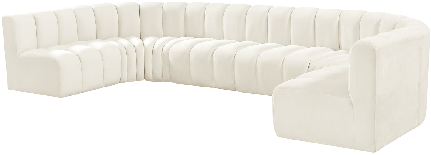 zara cream velvet modular sofa s8a