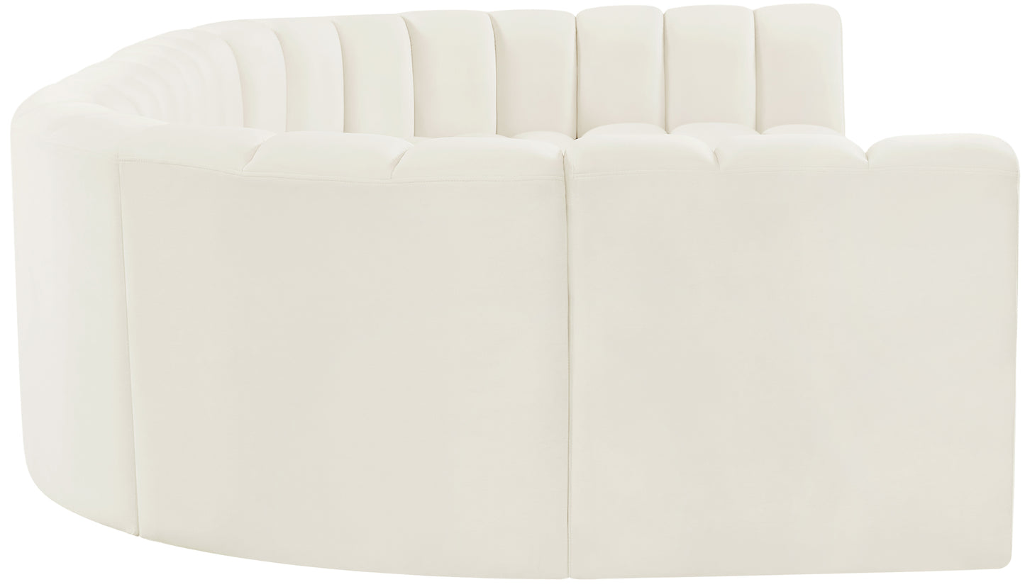 zara cream velvet modular sofa s8a