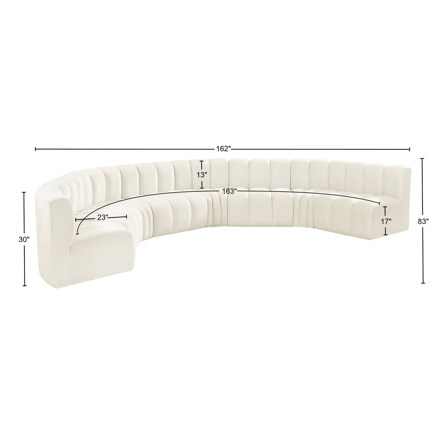 zara cream velvet modular sofa s8b