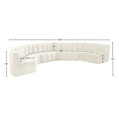 Zara Cream Velvet Modular Sofa S8B