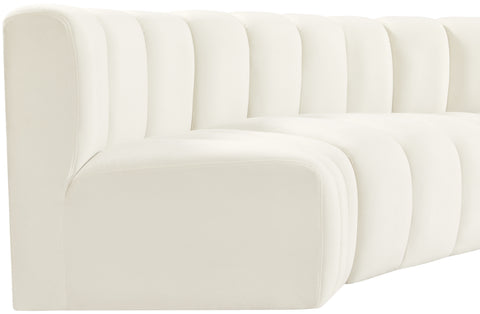 Briar Cream 162 Velvet Upholstered Modular Sectional, 8-Piece