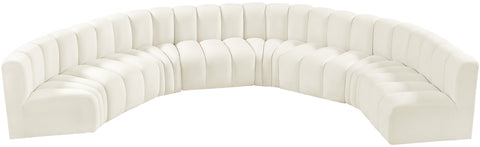 Briar Cream 162 Velvet Upholstered Modular Sectional, 8-Piece