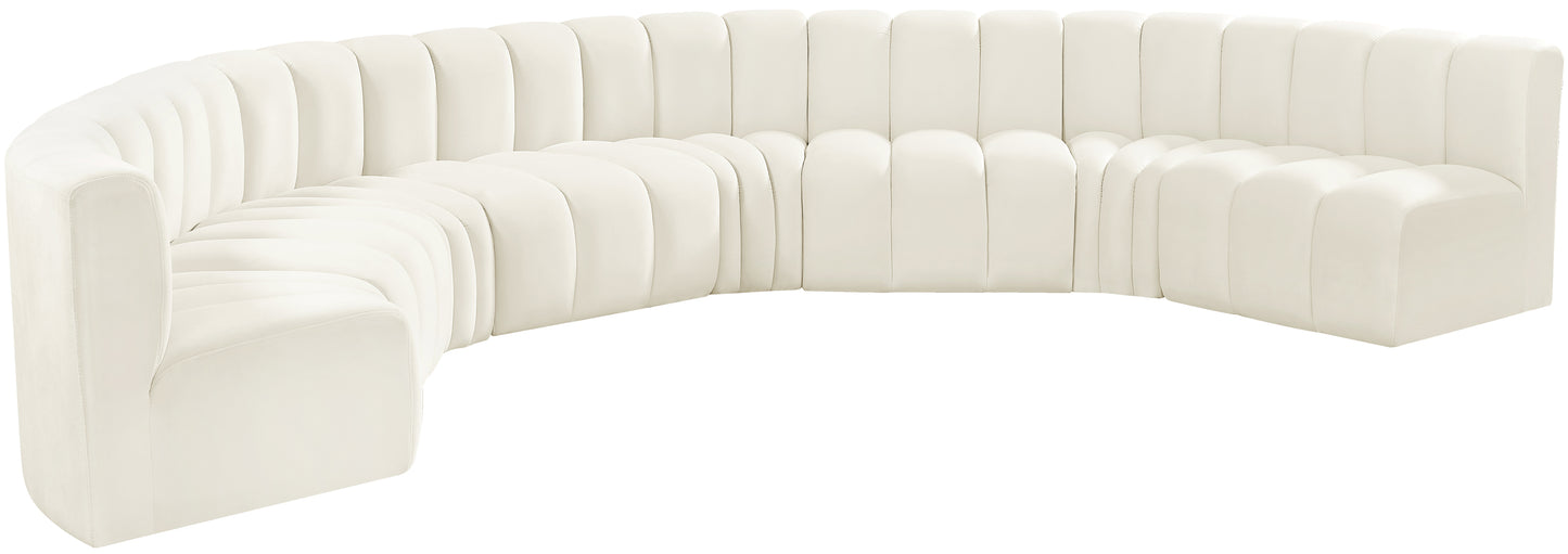 zara cream velvet modular sofa s8b