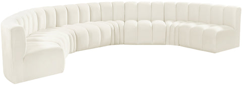 Briar Cream 162 Velvet Upholstered Modular Sectional, 8-Piece