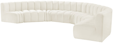 Briar Cream 162 Velvet Upholstered Modular Sectional, 8-Piece