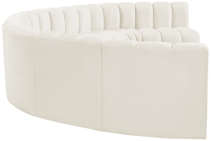 Zara Cream Velvet Modular Sofa S8B