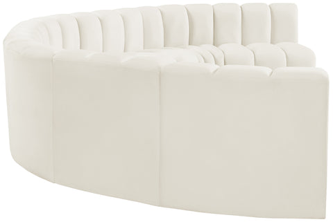 Briar Cream 162 Velvet Upholstered Modular Sectional, 8-Piece