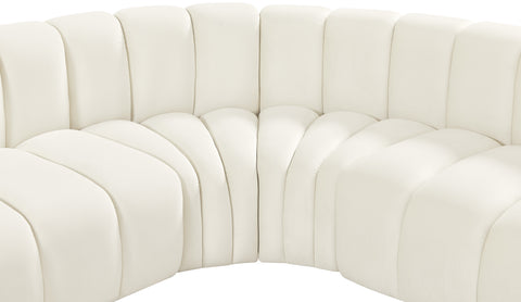 Briar Cream 162 Velvet Upholstered Modular Sectional, 8-Piece