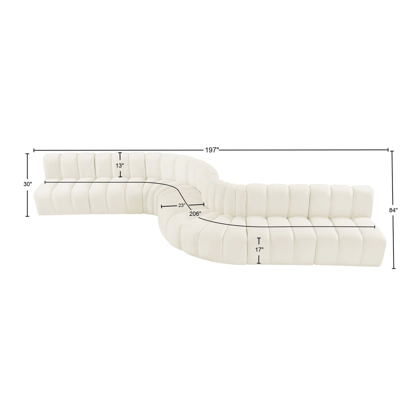 zara cream velvet modular sofa s8c