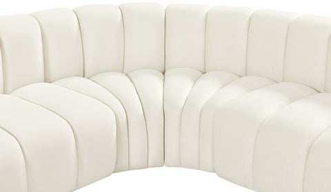 Briar Cream 197 Velvet Upholstered Modular Sectional, 8-Piece