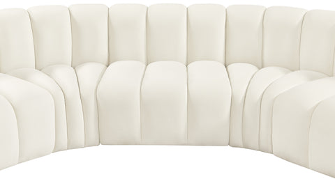 Briar Cream 197 Velvet Upholstered Modular Sectional, 8-Piece