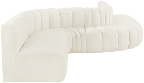Briar Cream 197 Velvet Upholstered Modular Sectional, 8-Piece
