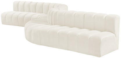 Zara Cream Velvet Modular Sofa S8C