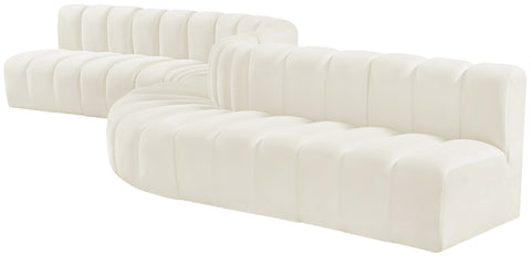 Briar Cream 197 Velvet Upholstered Modular Sectional, 8-Piece