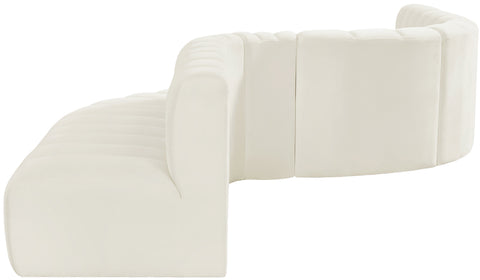Briar Cream 197 Velvet Upholstered Modular Sectional, 8-Piece