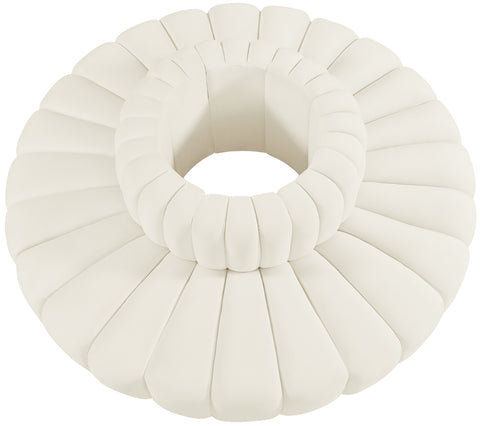 Briar Cream 90 Velvet Upholstered Modular Sectional, 8-Piece