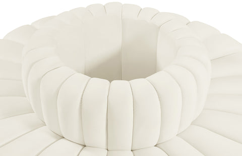 Briar Cream 90 Velvet Upholstered Modular Sectional, 8-Piece