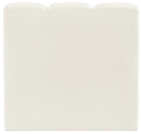 Briar Cream Velvet Upholstered Modular Straight Chair, 1 Piece