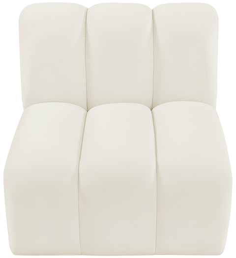 Briar Cream Velvet Upholstered Modular Straight Chair, 1 Piece