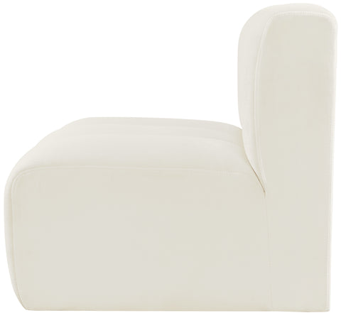 Briar Cream Velvet Upholstered Modular Straight Chair, 1 Piece