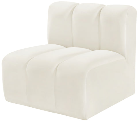 Briar Cream Velvet Upholstered Modular Straight Chair, 1 Piece