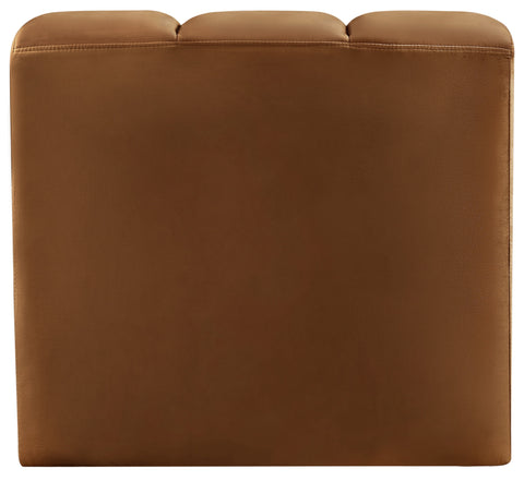 Briar Saddle Velvet Upholstered Modular Curved Corner Chair, 1 Piece