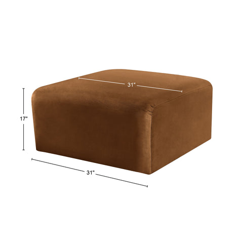 Briar Saddle Velvet Upholstered Modular Ottoman, 1 Piece