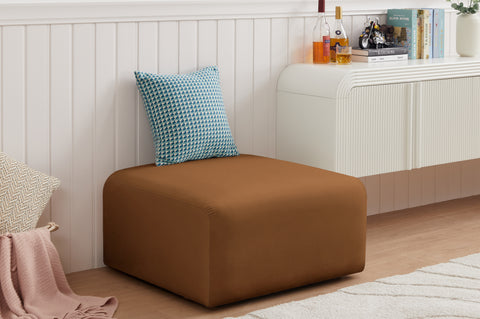 Briar Saddle Velvet Upholstered Modular Ottoman, 1 Piece